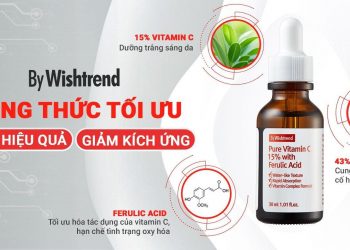 Review tinh chất By Wishtrend Pure Vitamin C 15% With Ferulic Acid: dưỡng sáng, chống oxy hóa toàn diện