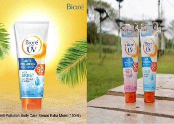 Review kem chống nắng toàn thân Biore UV Extra Moist Anti-Pollution Body Care Serum