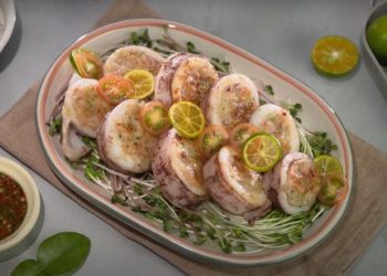 Cách làm mực nhồi chả tôm nướng ăn ngon cực cuốn