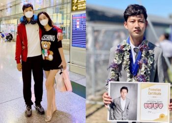 Con trai 14 tuổi của Jennifer Phạm và ca sĩ Quang Dũng đã cao hơn mẹ 1 cái đầu