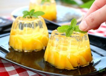 Cách làm thạch pudding xoài hoa hồng
