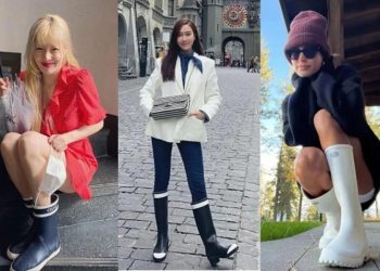 Mỹ nhân Âu – Á lăng xê mốt giày đi mưa sành điệu