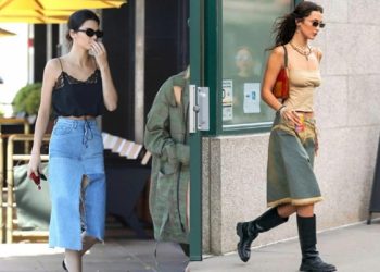 Kendall Jenner, Bella Hadid lăng xê mốt chân váy denim ngày thu