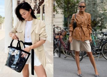 Mốt diện quần short vải đến chốn công sở mùa thu
