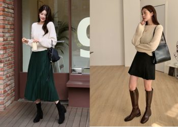 Diện chân váy với boots mùa thu không lo dìm dáng