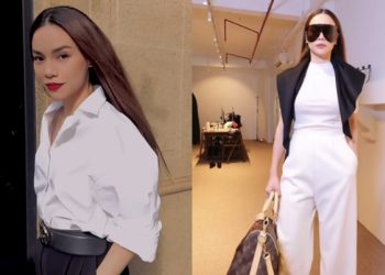 Phối đồ trắng đen sành điệu như Hồ Ngọc Hà