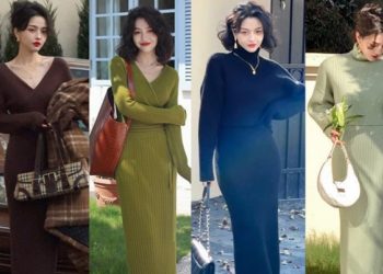 Váy dệt kim – ”vũ khí” mùa lạnh giúp vóc dáng lên hương