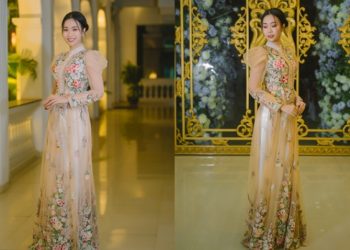 Hoa hậu Ban Mai khoe sắc với áo dài ngàn hoa