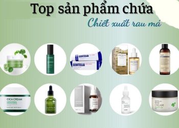 Top 10 sản phẩm chứa chiết xuất rau má dưỡng da dịu nhẹ, kháng viêm, ngừa mụn